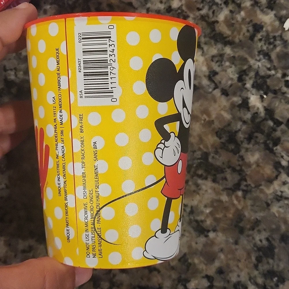 Lot of 7 Mickey Mouse Party Plates and Cups Set- 4 cups, 3 plate packs each 8 co